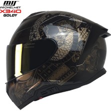 Mts X340 Full Face Güneş Vizörlü Kask (Goldy)