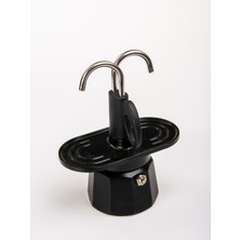 Empressco 2'li Espresso Moka Pot Seti Ocak Üstü Kullanım, Çift Musluklu, 2 Kişilik