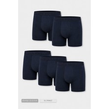 Steve Wolls Erkek Lacivert 5’li Uzun Paça Bambu Boxer - 25203