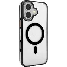 Kmrsfres Joko Iphone 16 Gleam Pc Sert Magsafe Kılıf - Şeffaf-Siyah