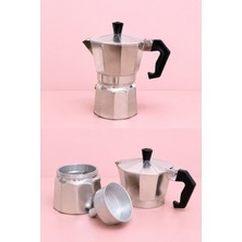 Empressco Retro Moka Pot 3 Cup Ev Ofis ve Kamp Kahve Çekirdeği Demliği