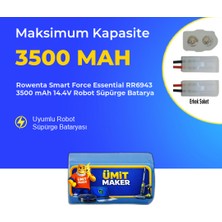 Ümit Maker Rowenta Smart Force Essential RR6943 3500 Mah 14.4V Robot Süpürge Batarya