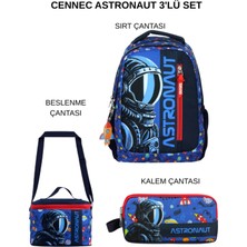Ümit Çanta Cennec Astronaut Okul Çantası Seti – Sırt Çantası + Termal Beslenme Çantası + Kalem Çantası