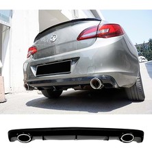 Hasakman Opel Astra J Sedan Opc Difüzör + Egzoz Görünüm Parlak Siyah Difizör 2011 ve Üzeri Arka+Bodykit+Ek