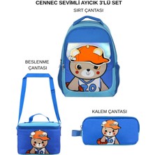 Ümit Çanta Cennec Sevimli Ayıcık Sırt Çantası – Beslenme Çantası – Kalem Çantası 3'lü Set