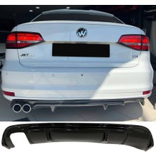Hasakman Vw Jetta Mk6 R Difüzör Sol Çift Çıkış Parlak Siyah Difizör 2015 2016 2017 2018 Arka+Bodykit+Ek