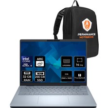 Dell 14 Plus DB14250 Intel Core Ultra 9 288V 32GB Ram 256GB SSD Intel Arc 140V 14" 2.5k (2560×1600) 120Hz Freedos DB14250-CU9WP321P301 Taşınabilir Bilgisayar + Per4 Çanta