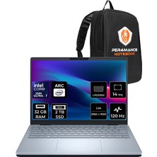 Dell 14 Plus DB14250 Intel Core Ultra 7 258V 32GB Ram 2tb SSD Intel Arc 140V 14" 2.5k (2560×1600) 120Hz Freedos DB14250-CU7321WPP304 Taşınabilir Bilgisayar + Per4 Çanta