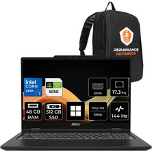 MSI Msı Venturepro 17 Intel Core 7 240H Rtx 5050 8gb 45W 48GB Ram 512GB SSD 17.3″ Fhd (1920X1080) 144Hz WIN11 Home A2RWEG-027XTRP392 Gaming Laptop + Per4 Çanta