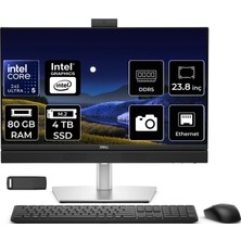 Dell Pro 24 Plus QB24250 Intel Core Ultra 5 245 96GB Ram 256GB SSD Intel Graphics 23.8" Full Hd (1920X1080) 100Hz Freedos BTO101-QB24250P349 Siyah All In One Bilgisayar + Per4 USB Bellek