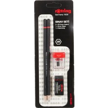 Rotring RO-2090068WK Sınav Seti - Sınav Kalemi, Silgi, Kalemtraş, Siyah
