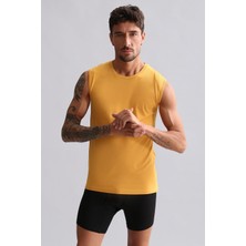 Mısırlı Modal By Tencel Hercules Slim Fit Bisiklet Yaka Sporcu Atlet Hardal