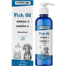 Foodline Fish Oil 200 Ml, 36 Içerikli Balık Yağı, Kedi ve Köpekler Için Tüy ve Sağlık De