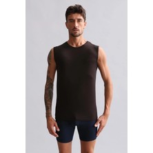 Mısırlı Modal By Tencel Hercules Slim Fit Bisiklet Yaka Sporcu Atlet Kahverengi