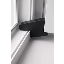 3D Fabrick Siyah Pvc Pencere ve Kapı Sabitleyici Ekstra Dayanıklı Stoper - Rüzgar Önleyici Cam Tutucu