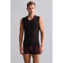 Mısırlı Modal By Tencel Hercules Slim Fit V Yaka Sporcu Atlet / T-Shirt Kahverengi