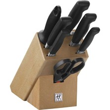 Zwilling Four Star 8 Parça Blok Bıçak Seti Doğal Bloklu, Paslanmaz Çelik ve , Siyah
