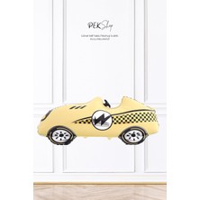 Pek Shop Krem Retro Yarış Arabası Folyo Balon Büyük 110CM 9405