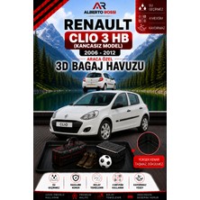 Ar Alberto Rossi Renault Clio 3 Hb (Kancasiz Model) 2006 - 2012 Araca Özel 3D Bagaj Havuzu