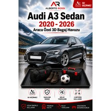 Ar Alberto Rossi Audi A3 Sedan 2020 - 2026 Araca Özel 3D Bagaj Havuzu