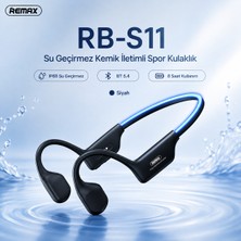 Remax Yvton Serisi IP68 Su Geçirmez  LED Işıklı Kemik Iletimli Bone Conduction Kablosuz Spor Kulaklığı RB-S11 Siyah