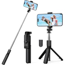 Infomax Selfie Çubuğu Tripod – 3’ü 1 Arada Bluetooth Uzaktan Kumandalı Telefon Tutucu, 360° Döner Başlık, Io
