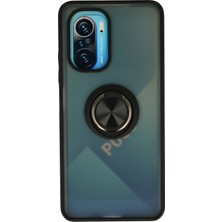 Kmrsfres Newface Xiaomi Redmi K40 Kılıf Montreal Yüzüklü Silikon Kapak - Siyah