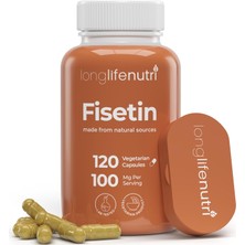 LongLifeNutri Fisetin 100MG - From Rhus Succedanea Stem Extract - 120 Vegetarian Capsules (Case Hediye) - 4 Aylık Kullanım