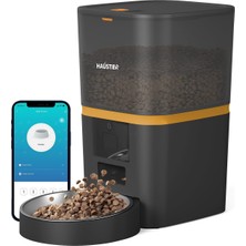 Haustier QQ003 Akıllı Otomatik Kedi Mama Kabı, Tuya App-Wifi Uzaktan Kontrol, 6lt Hazne (Siyah)