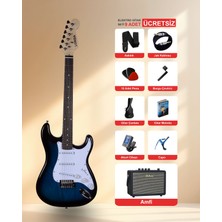 Longa Gül Klavye Strat Kasa Elektro Gitar Seti