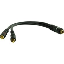 Temiz Pazar 1 Di̇şi̇ 2 Erkek Rca Y Kablo 25 cm Ses Anfi̇ Bağlanti Kablosu