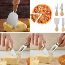 Eco Lounge Cheese Knife Set 4pcs Peynir Bıçak Seti Ahşap Bambu Saplı BX40