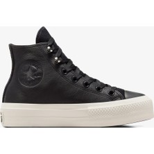 Converse Chuck Taylor All Star Lift Unisex Siyah Deri Platform Sneaker