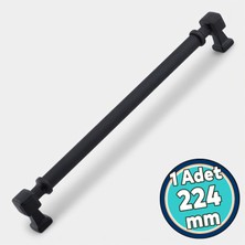 Nzb Metal Kulp Mobilya Çekmece Mutfak Dolabı Dolap Kulpları Kulb 22.4 cm 224 mm Düz Siyah