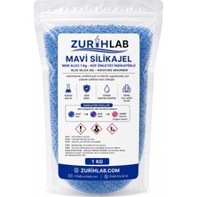 Zurihlab Zurıhlab Mavi Silikajel 1 kg - Renk Değiştiren Indikatörlü Nem Alıcı