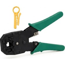 Profesyonel RJ45 RJ11 Sıkma Pensesi - Cat5, Cat6, Cat7 Uyumlu + Mini Kablo Sıyırıcı