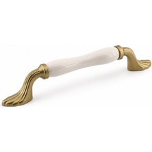 Nzb Porselen Mat Altın Kulp 128 mm 12.8 cm Mobilya Çekmece Dolabı Dolap Kapak Kulplar Kulb Kulpu