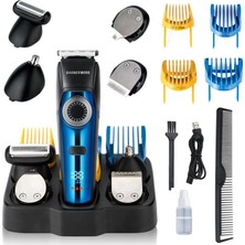 Mucize Barberboss Çok Fonksiyonlu Erkek Tıraş ve Bakım Seti - LED Ekranlı Şarjlı Saç Sakal Burun Tüy Kesme Makinesi (Stantlı)