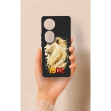 Vip Case Vivo V40 Uyumlu Sarı Kırmızı 1905 Aslan Desenli Silikon Kılıf