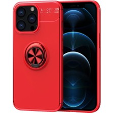 Kmrsfres Newface Iphone 13 Pro Max Kılıf Range Yüzüklü Silikon - Kırmızı