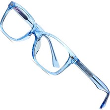 Mucize Attcl Blue Light Unisex Mavi Işık Filtreli Gözlük Reçetesiz Bilgisayar Gözlüğü, Göz Yorgunluğunu ve Baş Ağrısını Engeller Mavi Kare Çerçeve Polerize