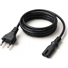3 Metre C7 Güç Kablosu- Radyo - Tv - Işıldak - Ps2 - Ps3 -Ps4 - Xbox One S - Uyumlu Power Elektrik Kablosu Yüksek Performans Iki Pinli Dayanıklı Kablo Yapısı