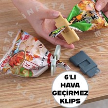 İnfeta 6 Adet Hava Geçirmez Poşet Klipsi -Paket Ambalaj Kapatma Mandalı Paket Kilidi Kapatıcı Düzenleyici