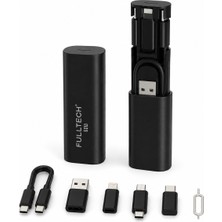 Fulltech 6’sı 1 Arada 60W Çok Fonksiyonlu Seyahat Şarj ve Data Aktarım Seti – Type-C, Usb-A, Lightning, Micro-Usb