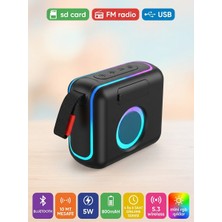 Çınaroğlu AVM Go 4 Mini Rgb Işıklı Bluetooth Speaker Taşınabilir Ses Bombası Stereo Yüksek Kalite Hoparlör Ses Seviyesi Gri
