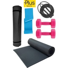Empressco Premium Egzersiz Seti Pilates Minderi 2 x 1 kg Dambıl Pilates Lastiği ve Atlama Ipi Seti
