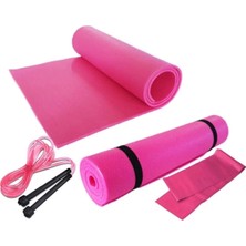 Empressco Pilates Minder ve Mat  Direnç Lastiği  ve Atlama Egzersiz Ipi Kalınlık 7 mm 3'lü Set