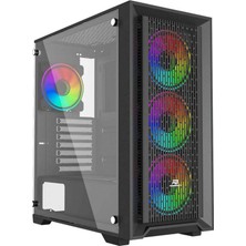 Powerboost PB-P705B Argb Fan 80+ Bronze Siyah 650W Gamıng Kasa