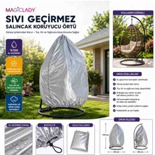 Magic Lady Asılı Salıncak Koruma Örtüsü – Sıvı Geçirmez Gümüş Renk Bahçe Balkon Yumurta Salıncak Kılıfı