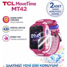 TCL Movetime MT42 Çocuk Saati Uyumlu Nano Ekran Koruyucu 2 Adet Darbe Emici Çizilmez Tpu Film. Saat Değildir !